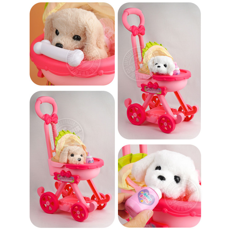 DIY組裝嬰兒手推車載電動小狗(療癒安撫小主人)(93393)