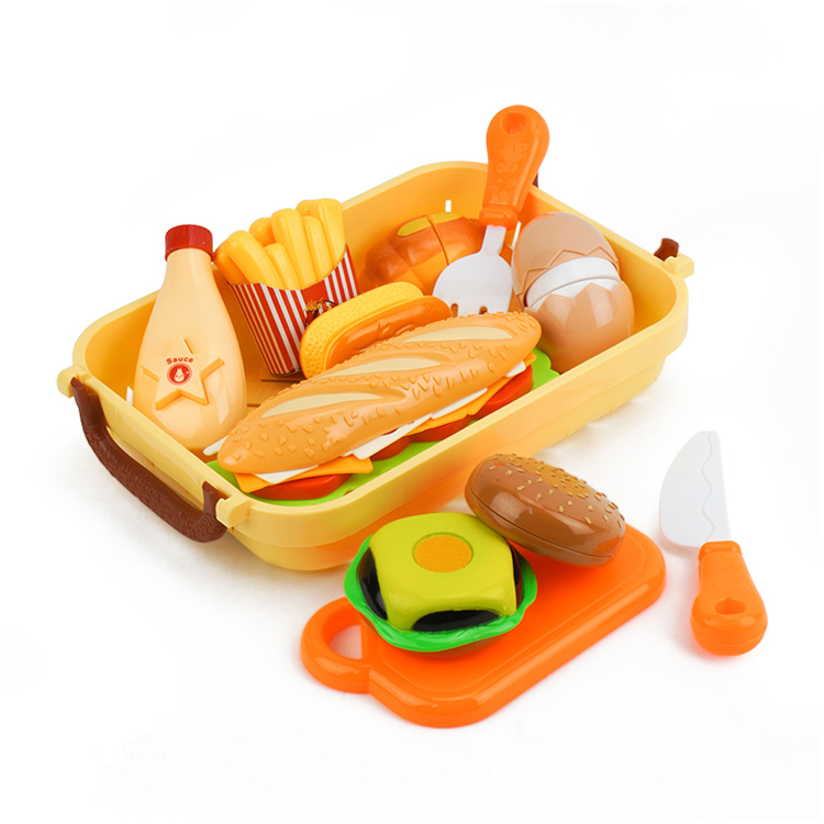 7入美式速食切切樂(雞蛋版)(附收納籃+刀叉+砧板)(籃子顏色隨機)(安全漆ST838A)