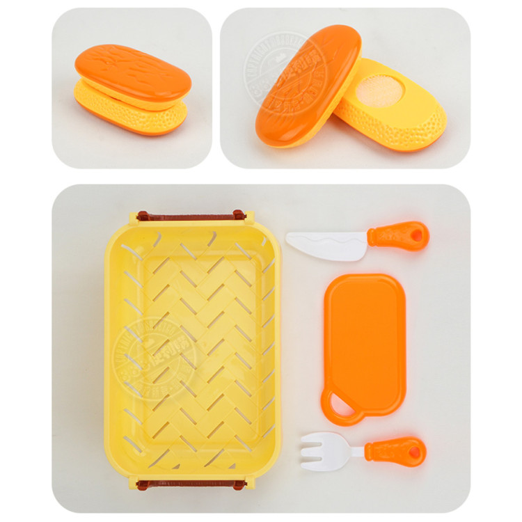 7入美式速食切切樂(雞蛋版)(附收納籃+刀叉+砧板)(籃子顏色隨機)(安全漆ST838A)