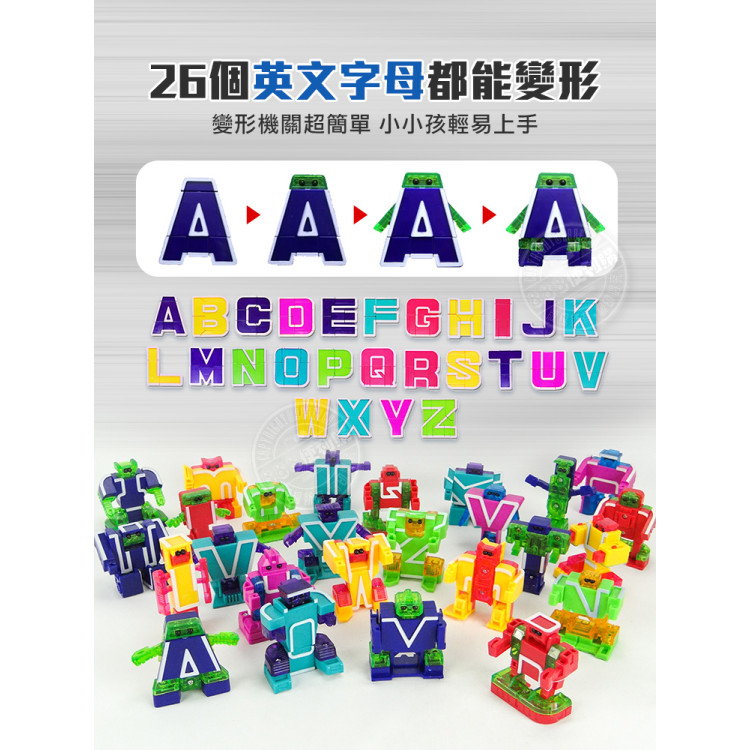 ABC字母變形積木機器人(每款2變/26款字母)(授權) (無法超商取貨)