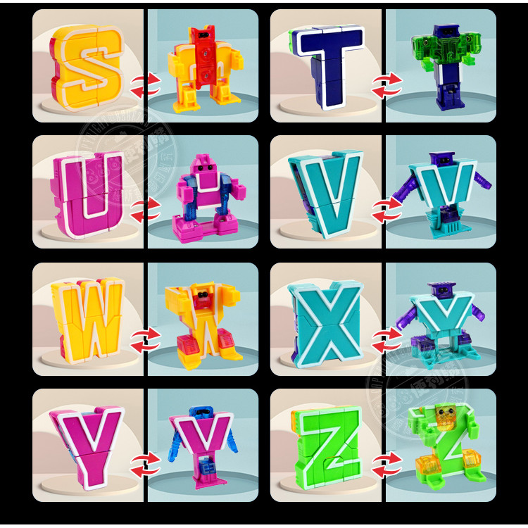 ABC字母變形積木機器人(每款2變/26款字母)(授權) (無法超商取貨)