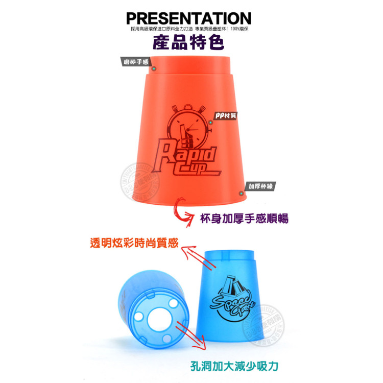 比賽專用炫彩快手競賽疊疊杯(競技速疊杯+收納桿)(外銷版)