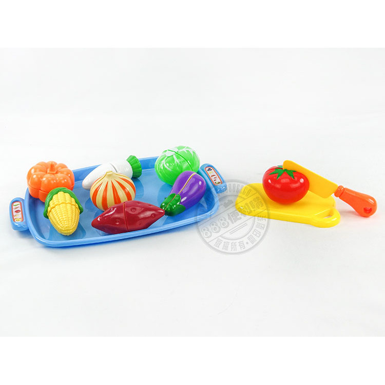 8入蔬菜切切樂(附大盤子+刀叉)(玉米版)(安全漆ST903C)