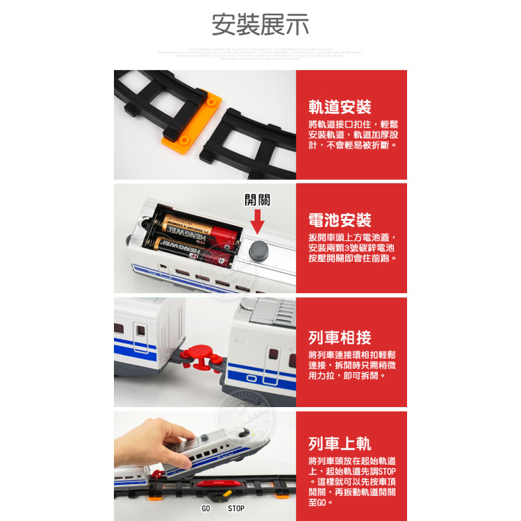 3截式高鐵軌道列車場景組(軌道全長396)(2927A3) (無法超商取貨)