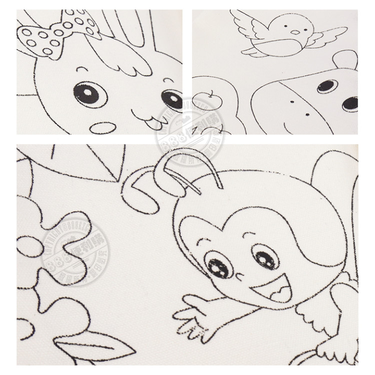 DIY兒童彩繪手提帆布袋(可水洗)(多款圖案)