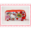 Hello Kitty 方格閃亮面金色拉鍊筆袋(授權)