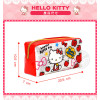 Hello Kitty 方格閃亮面金色拉鍊筆袋(授權)