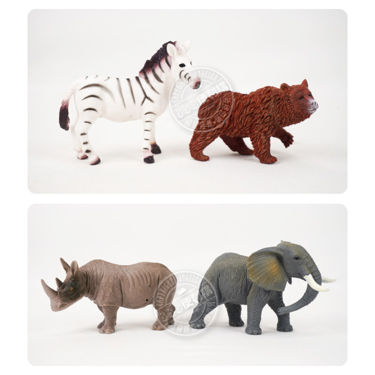6入仿真野生動物模型(小隻)(斑馬版)(硬材質)(安全塑料)