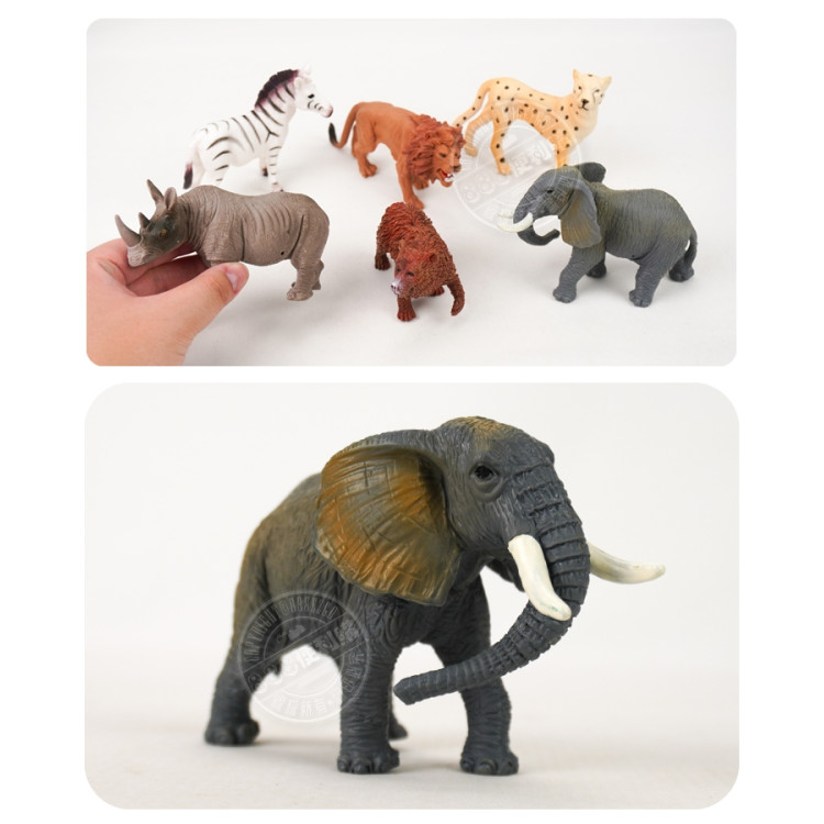 6入仿真野生動物模型(小隻)(斑馬版)(硬材質)(安全塑料)