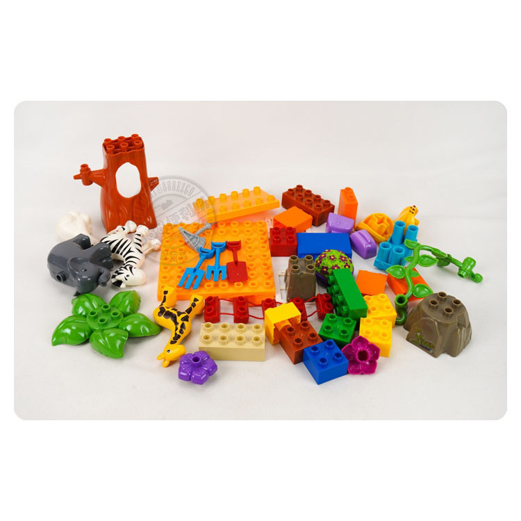 JDLT幼兒版動物園場景建構大積木(CE環保塑料)(5063)(43PCS)(透明袋裝)