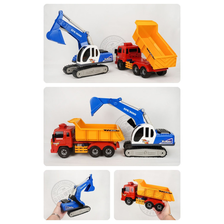 韓國進口砂石大卡車+大怪手(ST品質保證)(大台仿真超會跑) (無法超商取貨)