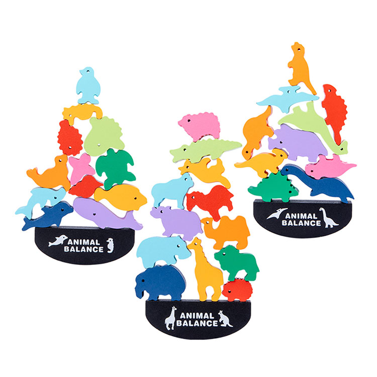 木奇藝木製動物平衡積木(早教手眼協調)