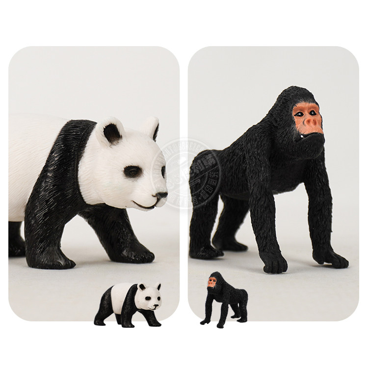 6入仿真野生動物模型(小隻)(熊貓版)(硬材質)(安全塑料)