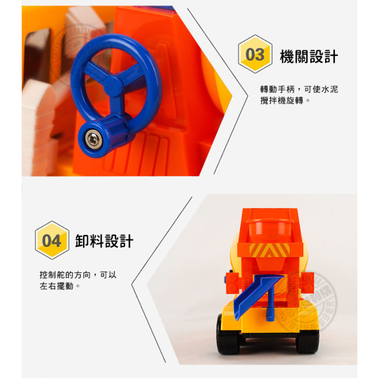 ST台灣配音大型黃色水泥車(車門開附人偶)(品質佳超會跑)