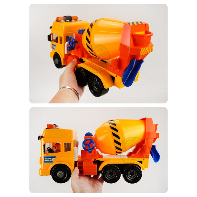 ST台灣配音大型黃色水泥車(車門開附人偶)(品質佳超會跑)