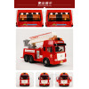 ST台灣配音大型紅色消防噴水雲梯車(雲梯可升高)(車門開附人偶)(品質佳超會跑)
