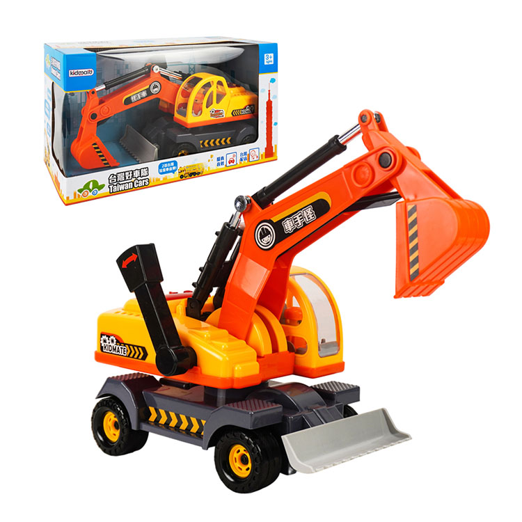 ST台灣配音大型橘黃色怪手挖土機(車門開附人偶)(品質佳超會跑)