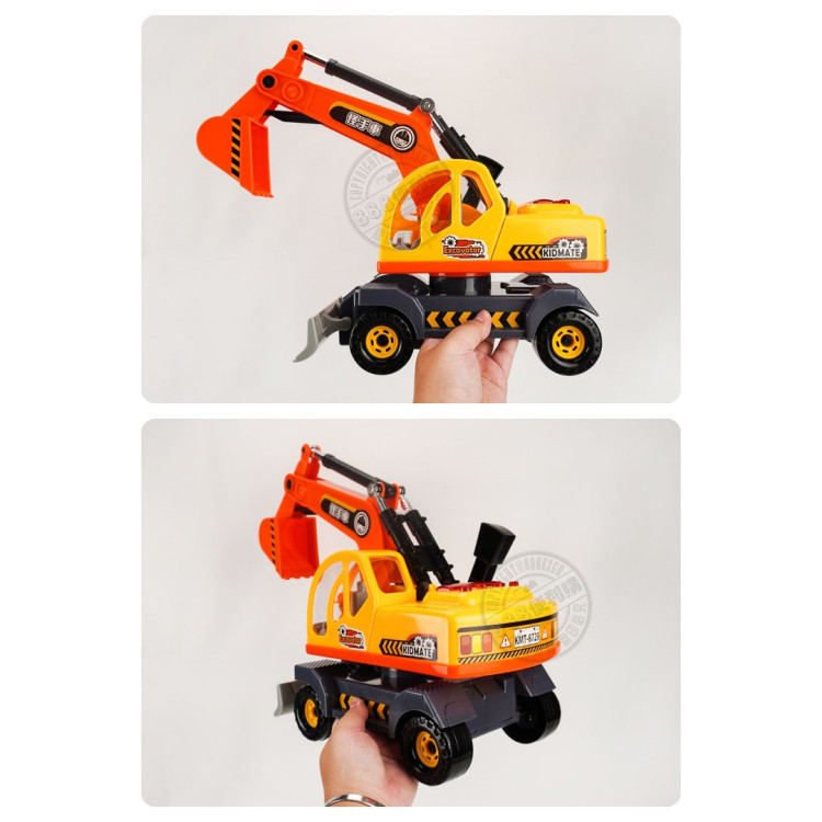 ST台灣配音大型橘黃色怪手挖土機(車門開附人偶)(品質佳超會跑)