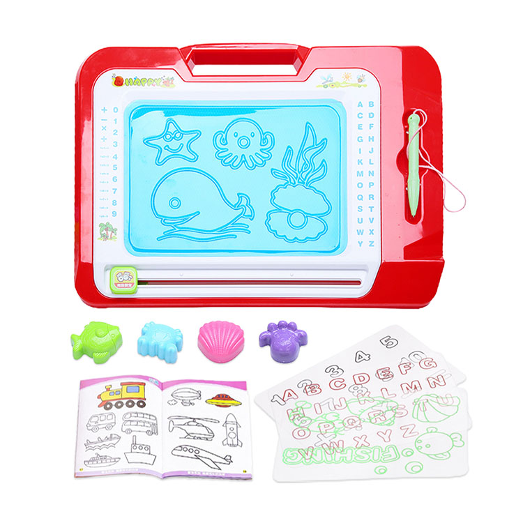 83832高級彩色磁性畫板(大版)(附畫冊圖卡)(擦寫流暢)(45度腳架)