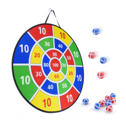 66公分雙面超大面積魔鬼氈布鏢靶(雙面圖案附12顆球)(3秒快速收納/團康露營遊戲)