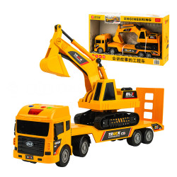 2入IC音樂說故事慣性拖板車+履帶挖土機(5828)（無法超商取貨）