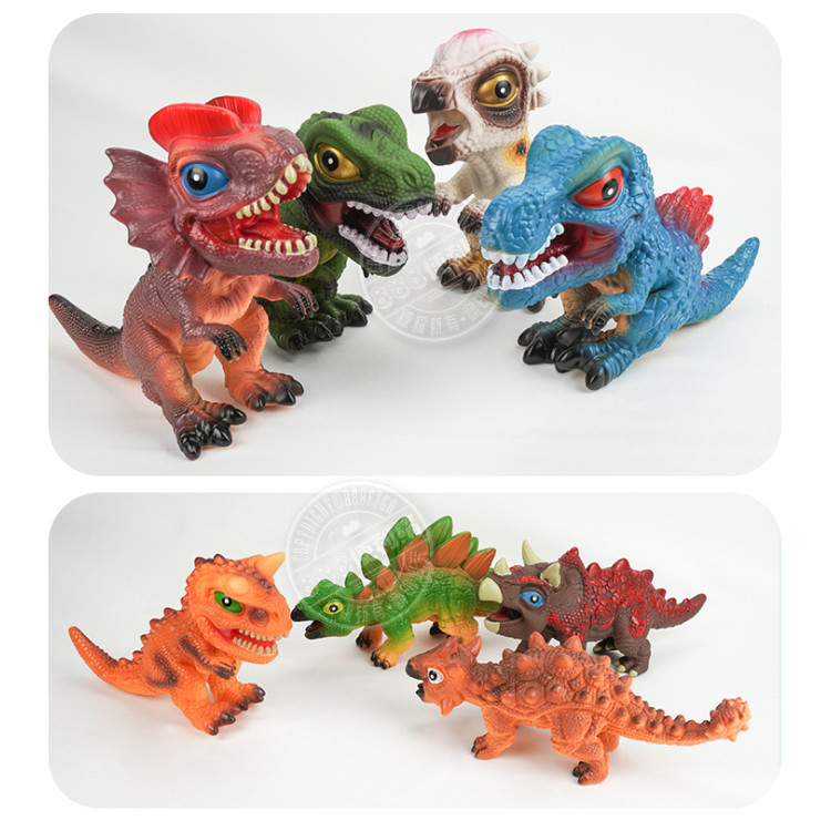 Q版可愛恐龍模型(飽和色彩帶啾啾聲)(隨機出貨)(2入裝)