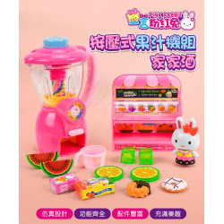 粉紅兔按壓式果汁機組家家酒(附公仔)(授權37009)
