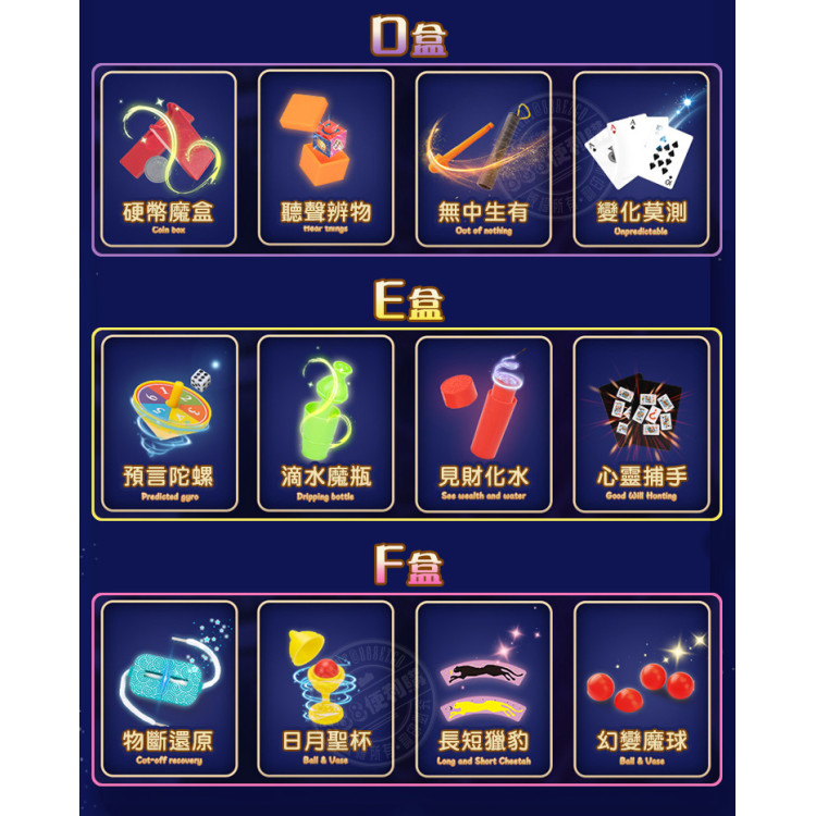 魔玩大道之魔術道具精裝版(每盒有4種魔術)(全部有24款可收集）(6入裝)