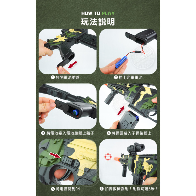M416電動連發軟彈槍(附30發安全軟彈/附充電電池)(JW01)