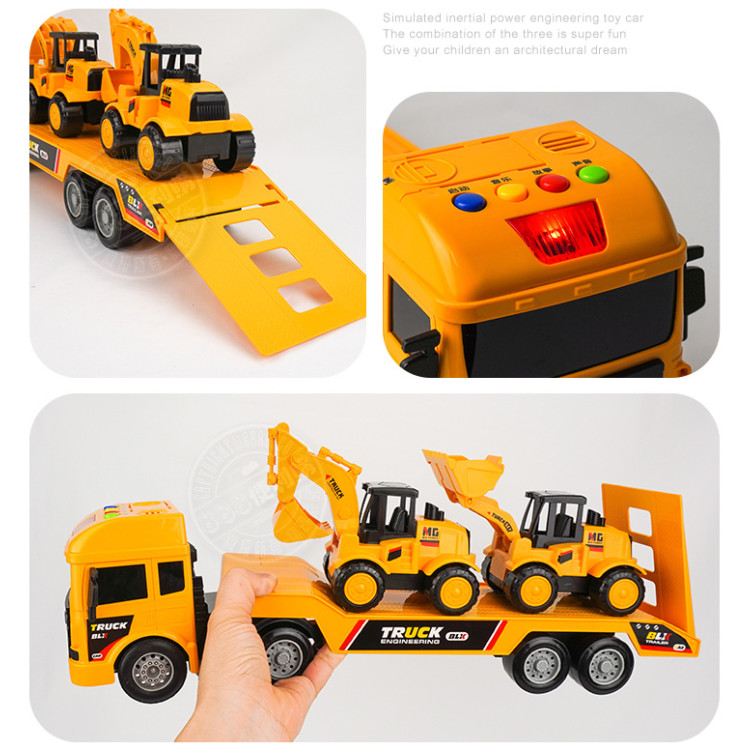 3入IC音樂說故事慣性拖板車+挖土機+推土機(5862) (無法超商取貨)
