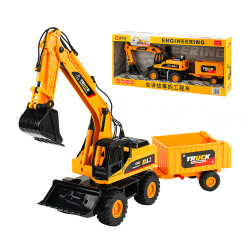 IC音樂說故事大台4輪挖土機+砂石聯結車(怪手可360旋轉)(5832) (無法超商取貨)
