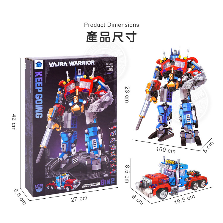 8合2精裝盒變形機器人積木組(可拆8款或大組合2)