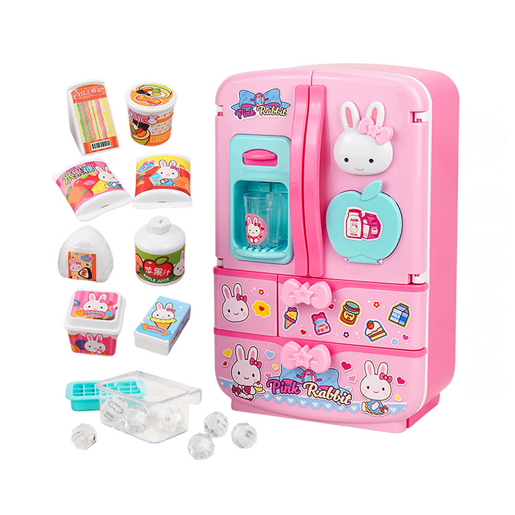 粉紅兔仿真多功能雙開門大冰箱家家酒(授權17016)