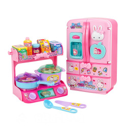 粉紅兔豪華廚房套裝組家家酒(大冰箱+瓦斯盧+飲水機+大公仔)(授權37024) (無法超商取貨)
