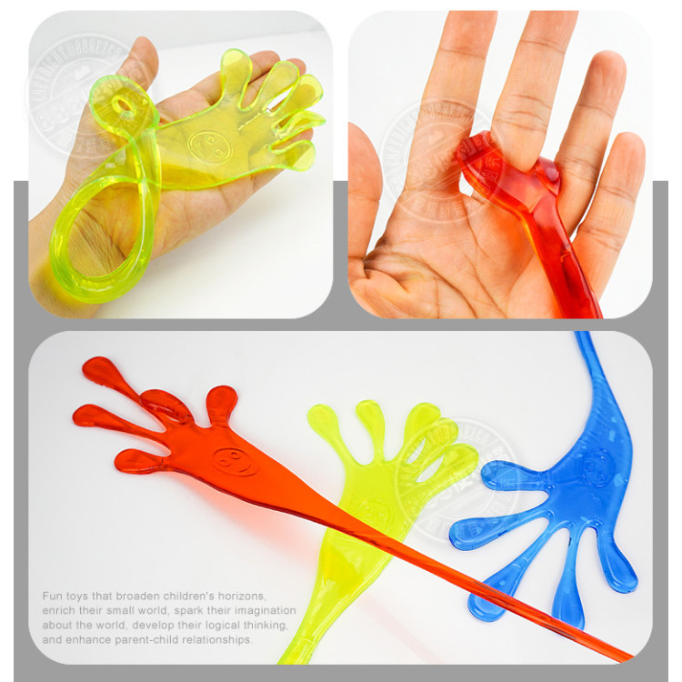 伸縮超大手掌黏黏手(加大粗厚版)(復古童玩)(顏色隨機)(3入裝)