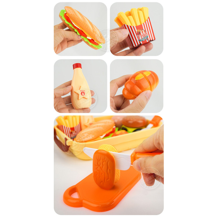 7入美式速食切切樂(雞蛋版)(附收納籃+刀叉+砧板)(籃子顏色隨機)(安全漆ST838A)