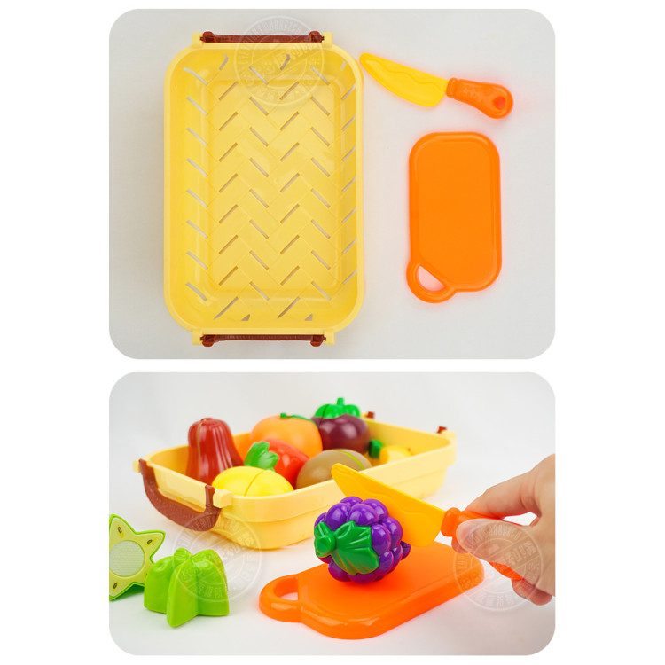 9入水果切切樂(草莓版)(附瀝水籃+刀+砧板)(籃子顏色隨機)(安全漆ST808)