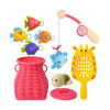 6入洗澡玩具釣釣樂+撈撈樂(附抓魚竹簍)