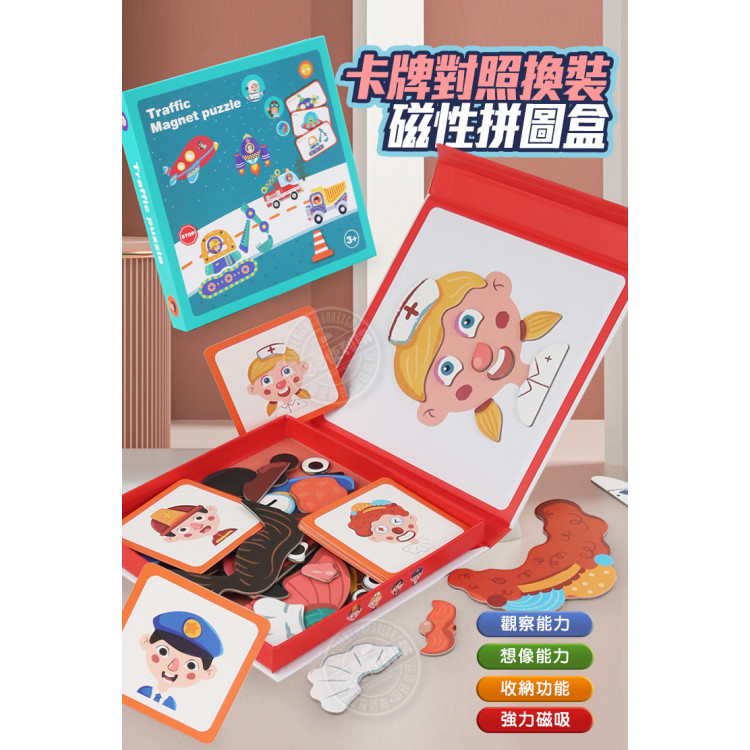 卡牌對照換裝磁性拼圖盒(8張卡)(圖卡桌遊)