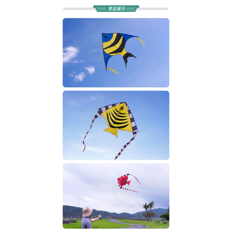 熱帶魚造型彩色風箏(118*205)(全配/附150米輪盤線) (無法超商取貨)