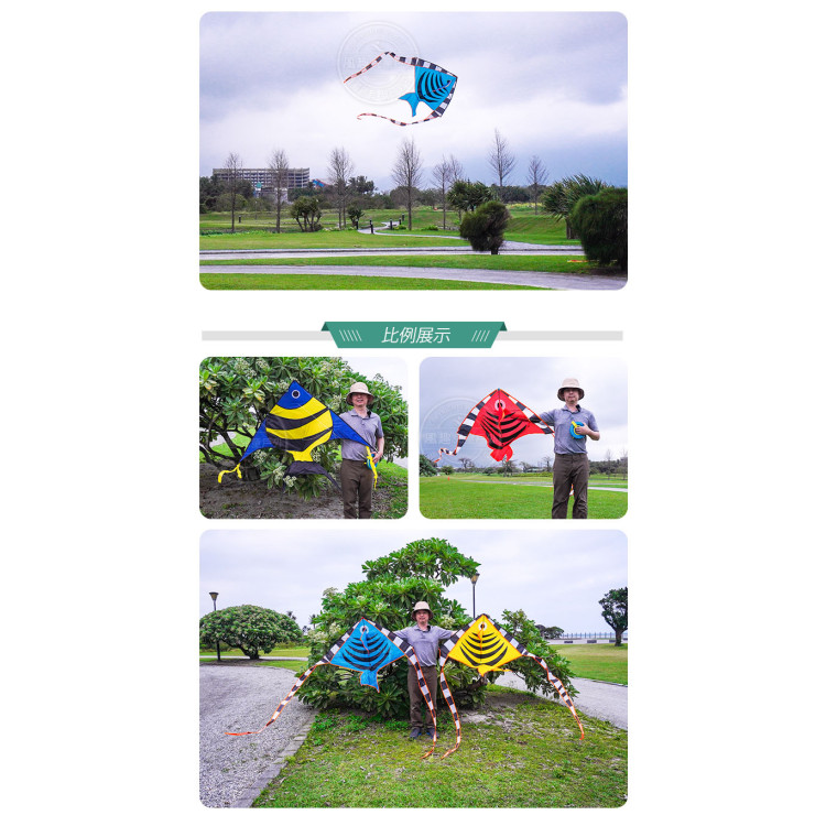 熱帶魚造型彩色風箏(118*205)(全配/附150米輪盤線) (無法超商取貨)