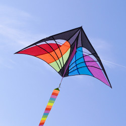 經典大三角彩色蜘蛛風箏(10米彩虹長尾)(全配/附150米輪盤線) (無法超商取貨)