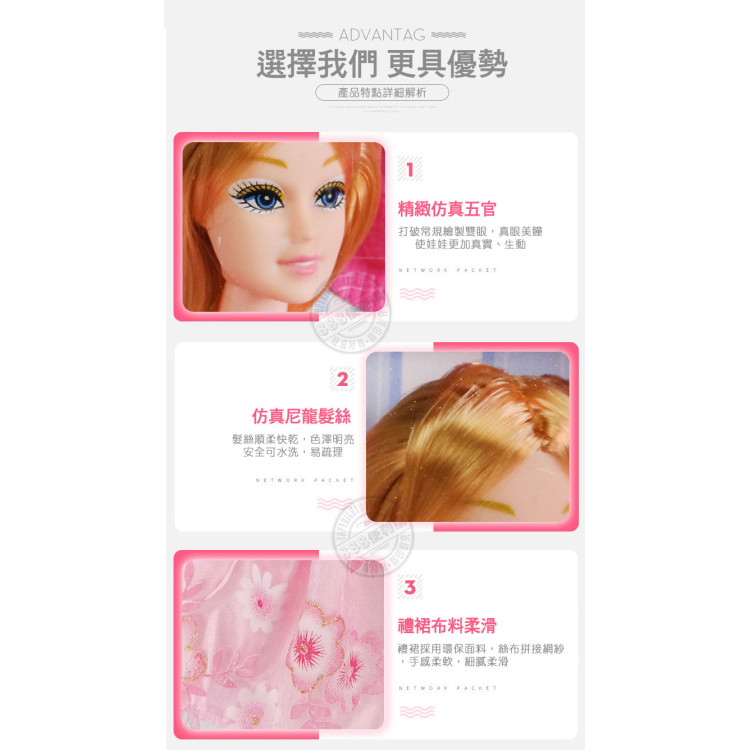 004A公主娃娃時裝秀套裝組(芭比臉型)(5件衣服+鞋子配件)(ST) (無法超商取貨)