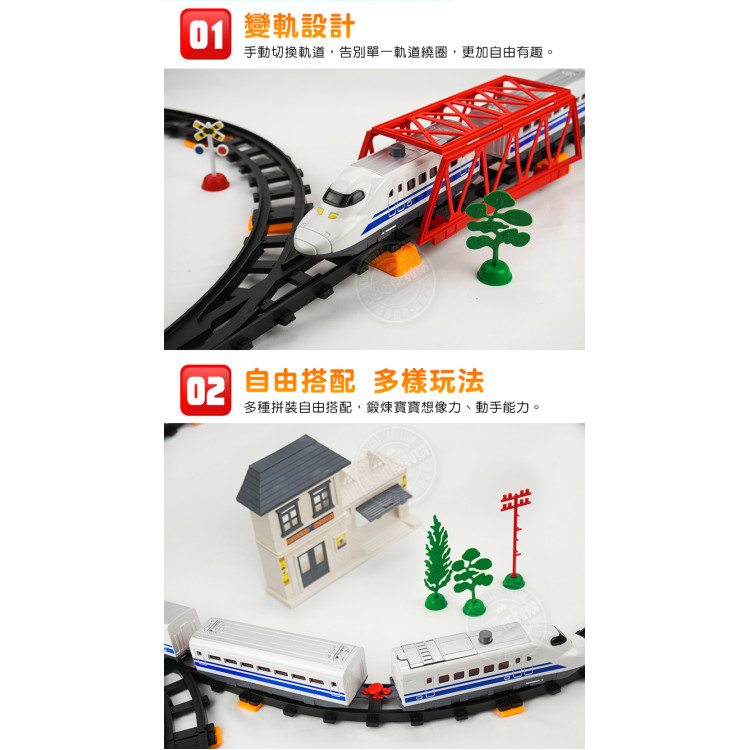 3截式高鐵軌道列車場景組(軌道全長396)(2927A3) (無法超商取貨)