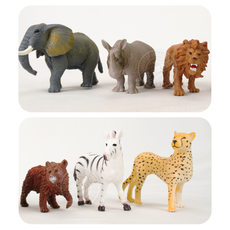 6入仿真野生動物模型(小隻)(斑馬版)(硬材質)(安全塑料)