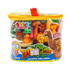 JDLT幼兒版恐龍場景建構大積木(CE環保塑料)(5079)(38PCS)(透明袋裝)