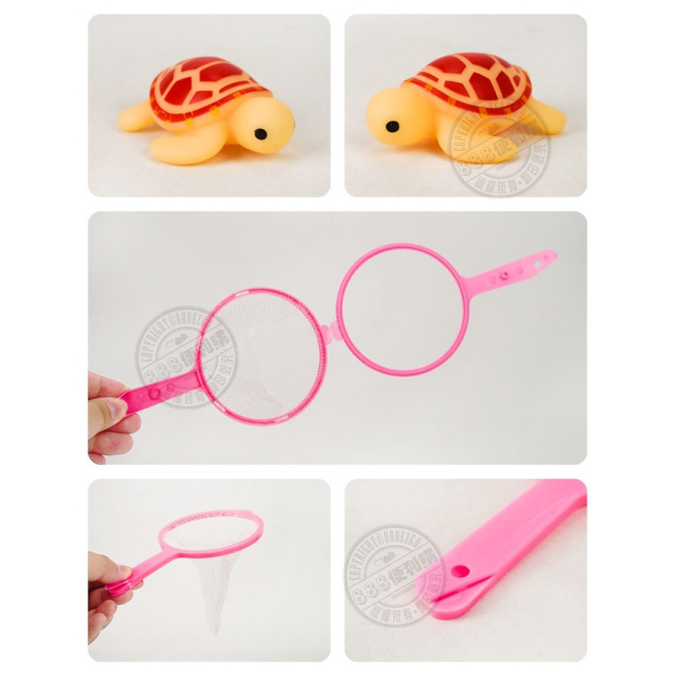 5入海洋動物洗澡玩具啾啾(大白鯨版)(附撈網)(安全漆ST401)