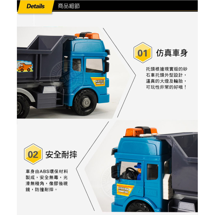 ST台灣配音大型藍色砂石車(車門開附人偶)(品質佳超會跑)