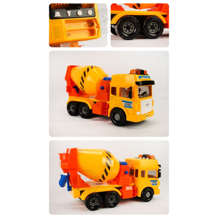 ST台灣配音大型黃色水泥車(車門開附人偶)(品質佳超會跑)