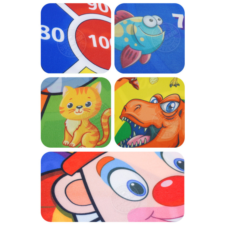 66公分雙面超大面積魔鬼氈布鏢靶(雙面圖案附12顆球)(3秒快速收納/團康露營遊戲)